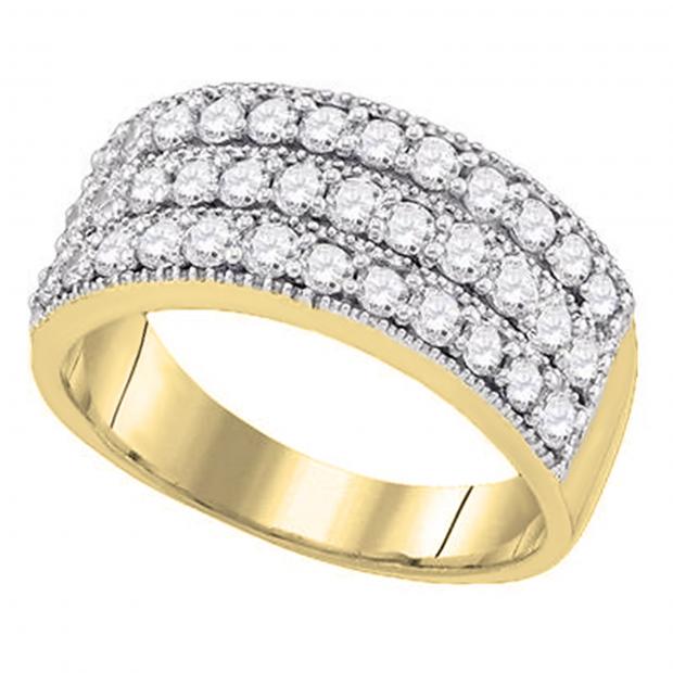 0.95 Carat (ctw) 14K Yellow Gold Round Cut Diamond Ladies Anniversary Wedding Band 1 CT
