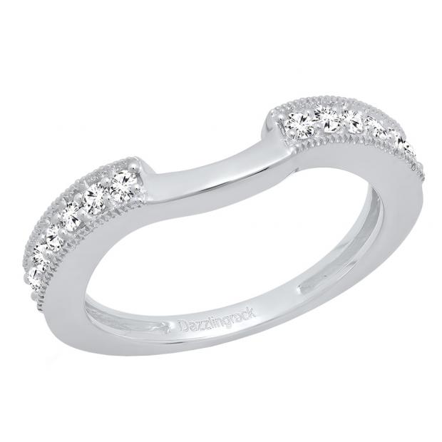 0.25 Carat (ctw) 10K White Gold Round Diamond Ladies Anniversary Wedding Band 1/4 CT