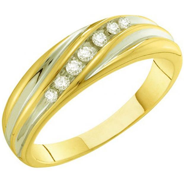 0.20 Carat (ctw) 10K Yellow Gold White Diamond Men