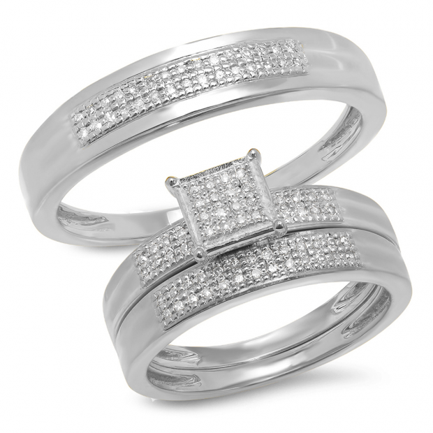 0.25 Carat (ctw) 10K White Gold White Diamond Men