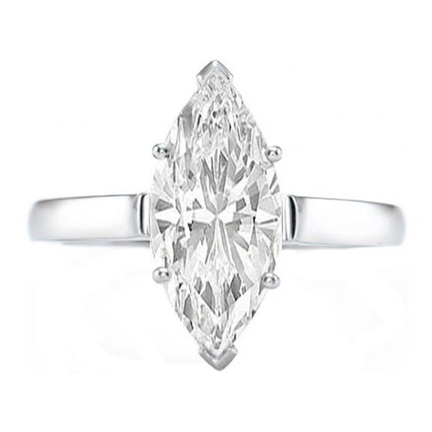 IGI CERTIFIED 1.14 Carat (ctw) 14K White Gold Real Marquise Cut White Diamond Ladies Engagement Solitaire Ring
