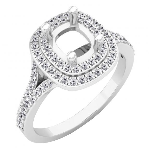 0.50 Carat (ctw) 10K White Gold Round White Diamond Ladies Swirl Engagement Semi-Mount Ring 1/2 CT (No Center Stone)