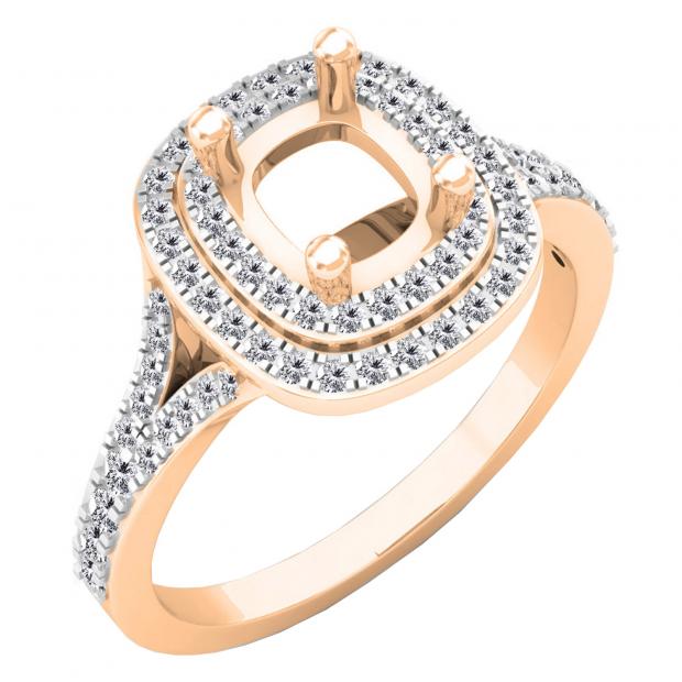 0.50 Carat (ctw) 18K Rose Gold Round White Diamond Ladies Swirl Engagement Semi-Mount Ring 1/2 CT (No Center Stone)