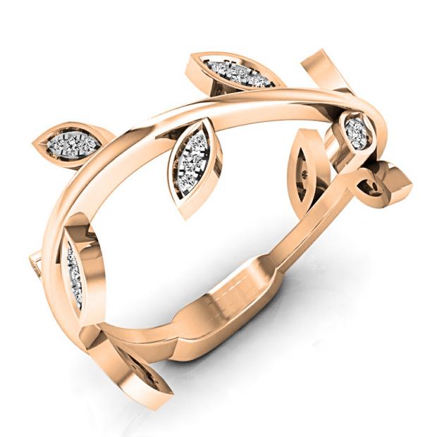 0.25 Carat (ctw) 18K Rose Gold Round White Diamond Ladies Vintage Style Anniversary Wedding Eternity Band Stackable Ring 1/4 CT
