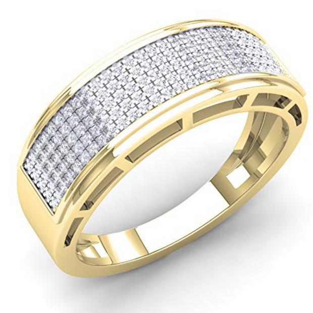 1.00 Carat (ctw) 14K Yellow Gold Brilliant White Diamond Men