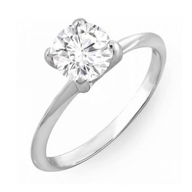 IGI CERTIFIED 0.50 Carat (ctw) 18K White Gold Round Cut White Diamond Ladies Bridal Engagement Solitaire Ring 1/2 CT