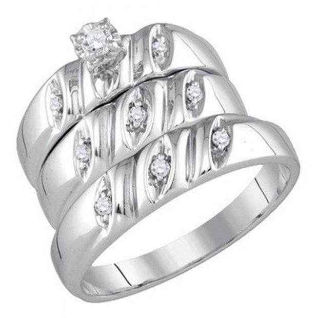0.15 Carat (ctw) Sterling Silver Round Cut Diamond Men