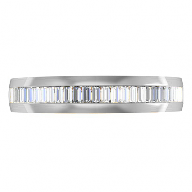 0.40 Carat (ctw) 14K White Gold Baguette Cut Diamond Ladies Stackable Anniversary Wedding Band