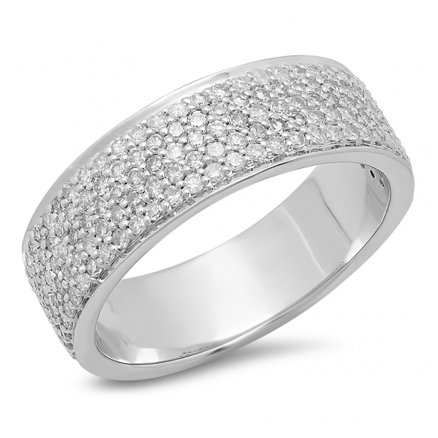 1.00 Carat (ctw) 10K White Gold Round Cut White Diamond Men