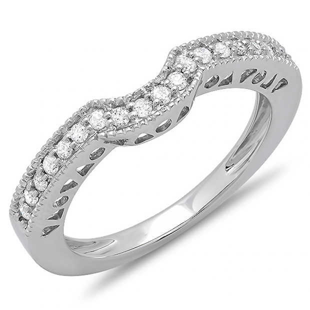 0.25 Carat (ctw) 14K White Gold Round Diamond Ladies Stackable Anniversary Wedding Band 1/4 CT