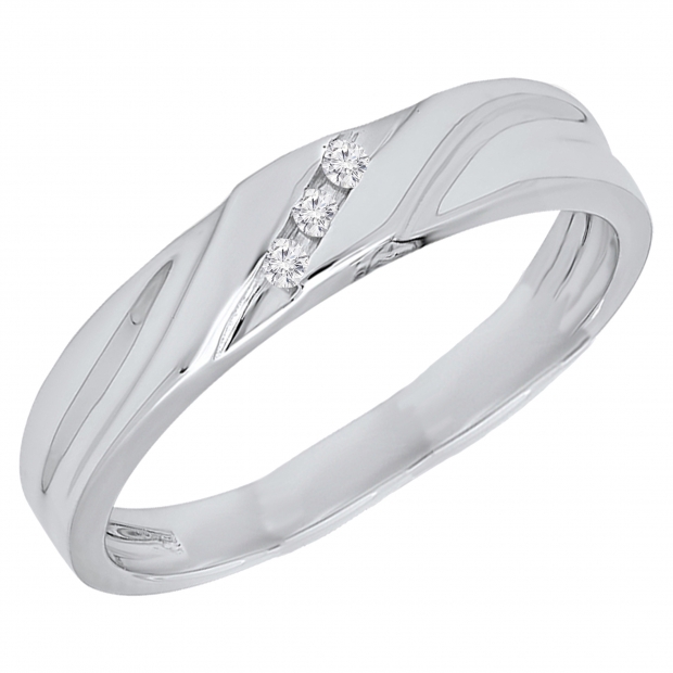 0.03 Carat (ctw) Sterling Silver Round Cut White Diamond Men