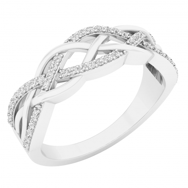 0.23 Carat (ctw) 10K White Gold Round Diamond Ladies Bridal Wedding Band Stackable Ring 1/4 CT