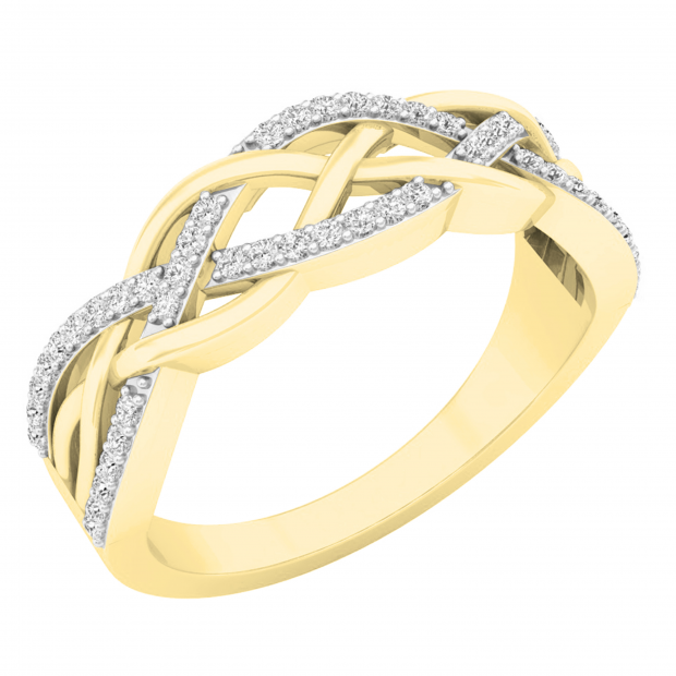 0.23 Carat (ctw) 10K Yellow Gold Round Diamond Ladies Bridal Wedding Band Stackable Ring 1/4 CT