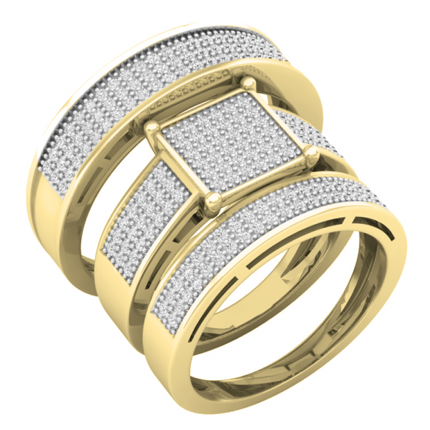 0.70 Carat (ctw) 10K Yellow Gold Diamond Men