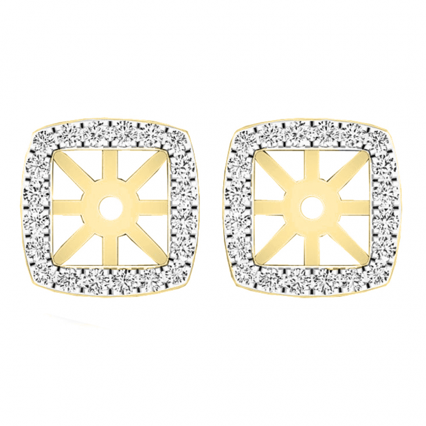 0.30 Carat (ctw) 10K Yellow Gold Round Diamond Removable Jackets For Stud Earrings 1/3 CT