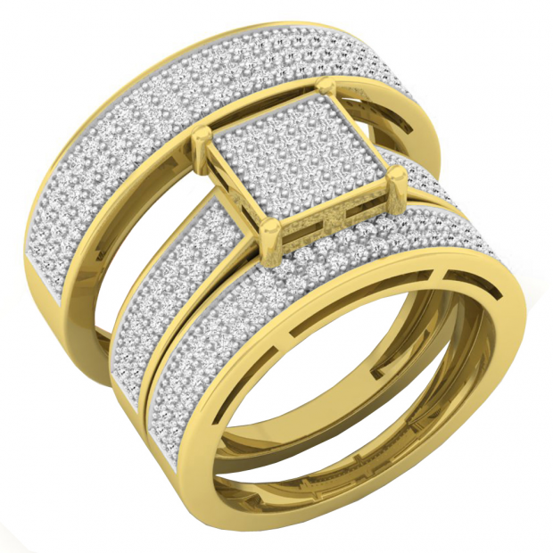 0.80 Carat (ctw) 10K Yellow Gold Round Diamond Men & Women