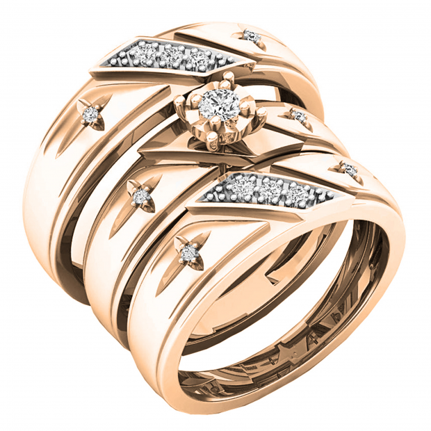 0.18 Carat (ctw) 10K Rose Gold Round White Diamond Men & Women