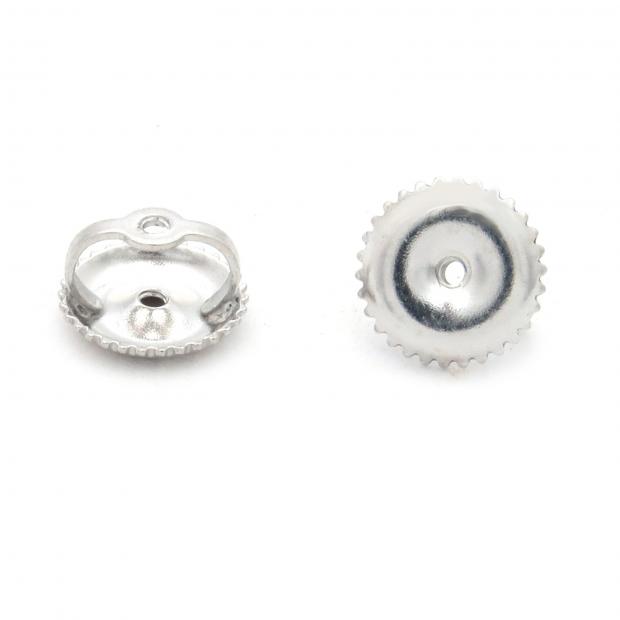 18K White Gold Screw Back Earring Backings Only