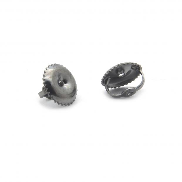 Screw Back Earring Backings Only (Diameter 4.65mm) in Black Plated 925 Sterling Silver