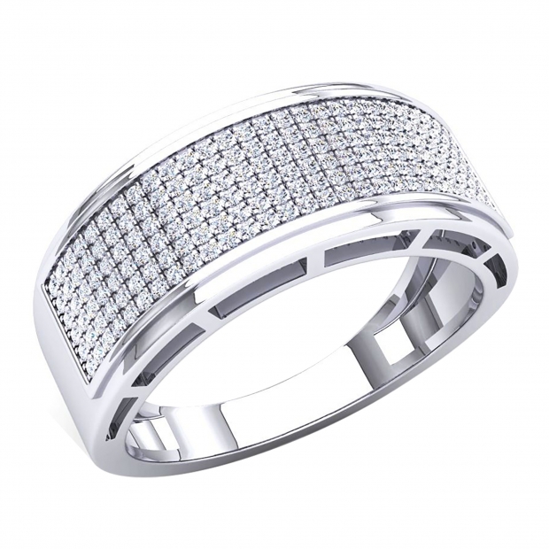 0.50 Carat (Ctw) 10K White Gold Round White Diamond Men