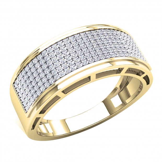 0.50 Carat (Ctw) 10K Yellow Gold Round White Diamond Men