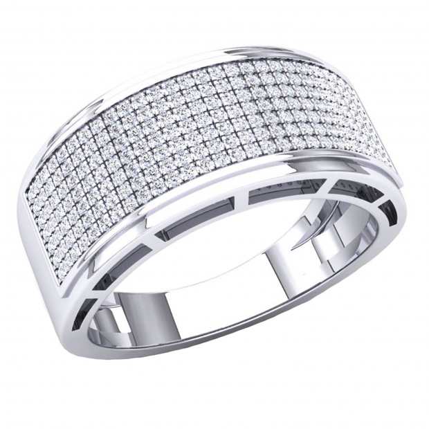 0.55 Carat (Ctw) 10K White Gold Round White Diamond Men