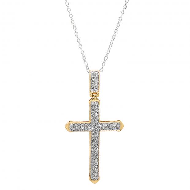 0.30 Carat (ctw) 10K Yellow Gold Round White Diamond Men