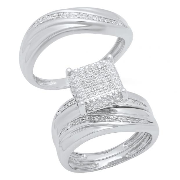 0.25 Carat (ctw) Sterling Silver Round Diamond Men