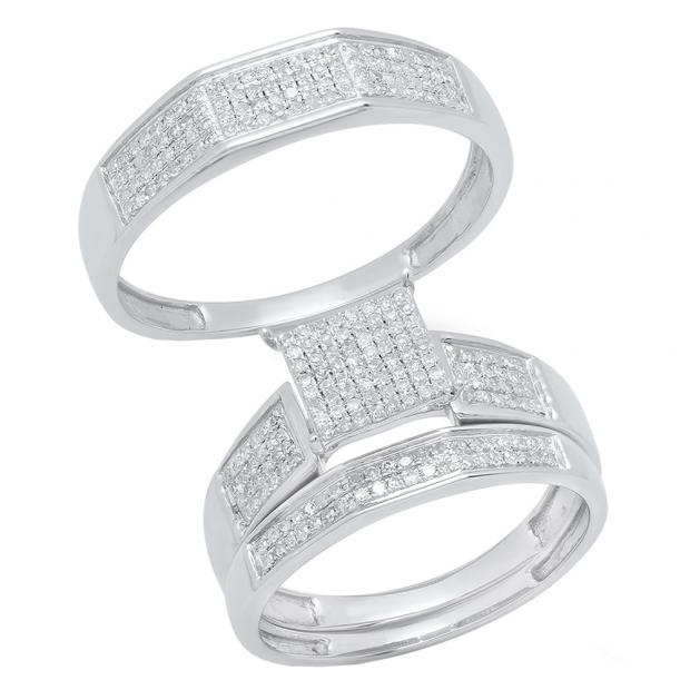 0.50 Carat (ctw) Sterling Silver Round Diamond Men