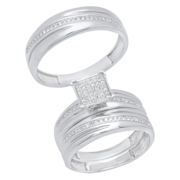 0.30 Carat (ctw) Sterling Silver Round Diamond Men