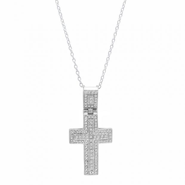 0.40 Carat (ctw) 18K White Gold Round White Diamond Men
