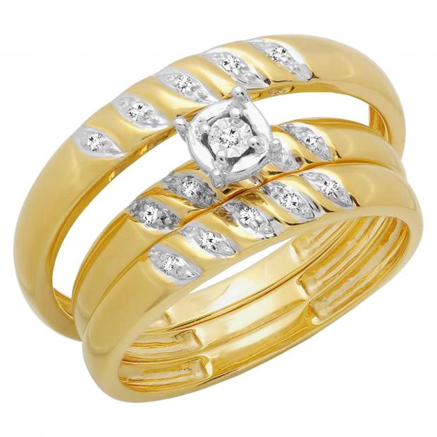 0.09 Carat (ctw) Round White Diamond Men & Women