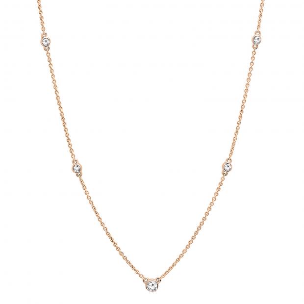 0.30 Carat (ctw) 10K Rose Gold Round White Diamond Ladies Necklace 1/3 CT