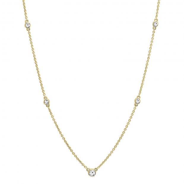 0.30 Carat (ctw) 14K Yellow Gold Round White Diamond Ladies Necklace 1/3 CT
