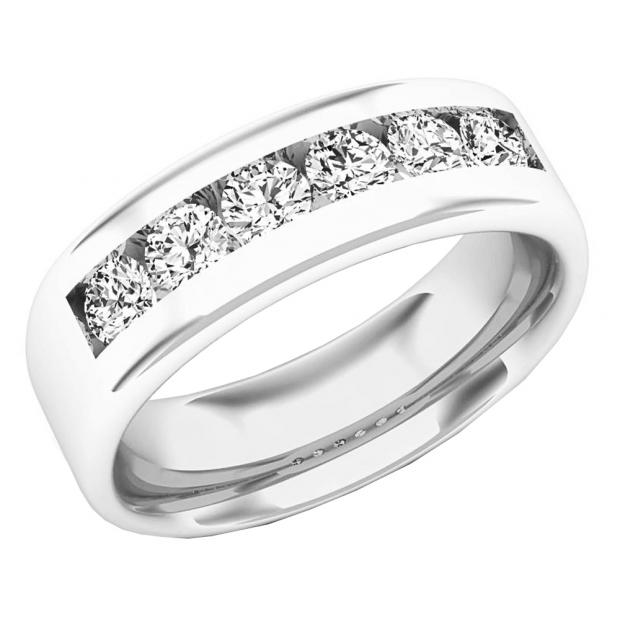 0.95 Carat (ctw) 10K White Gold Round White Diamond Men