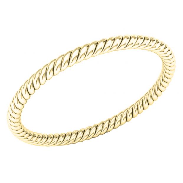 10K Yellow Gold Ladies Bridal Rope Style Wedding Band Ring