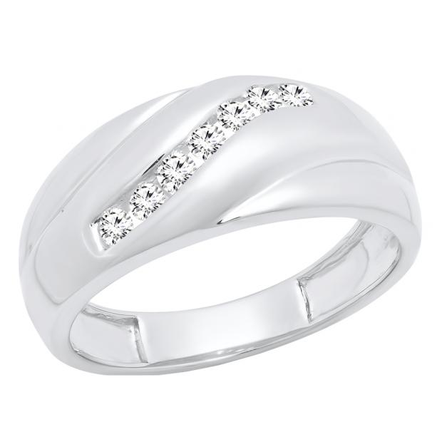 0.25 Carat (ctw) Sterling Silver Round Diamond Men