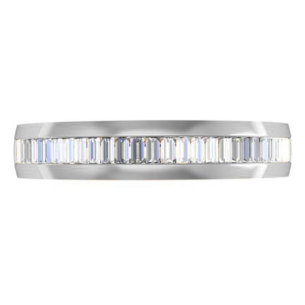 0.50 Carat (ctw) 14K White Gold Baguette White Diamond Ladies Anniversary Wedding Band 1/2 CT
