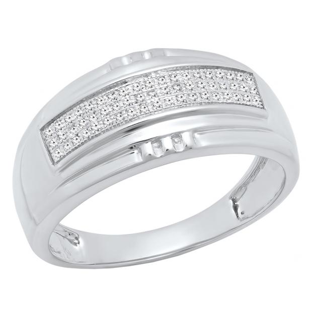 0.25 Carat (ctw) Sterling Silver Round Diamond Men