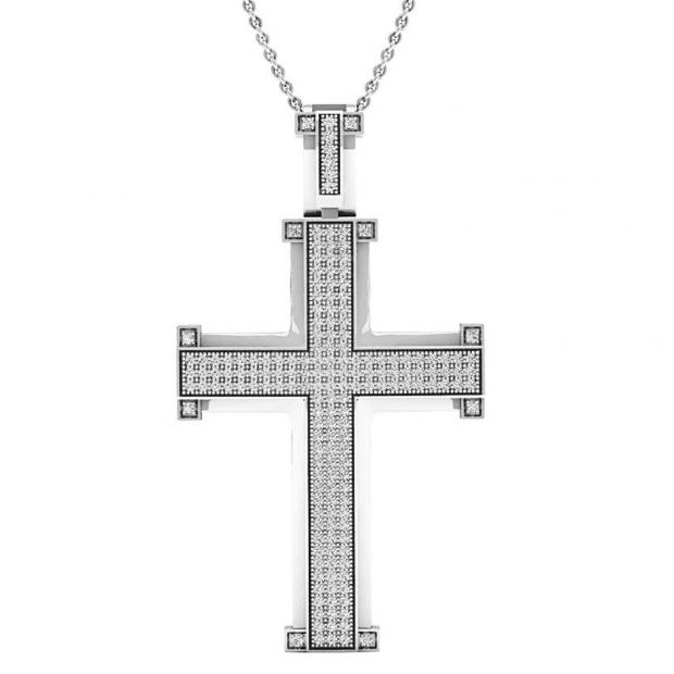 1.00 Carat (ctw) 10K White Gold Round Diamond Men