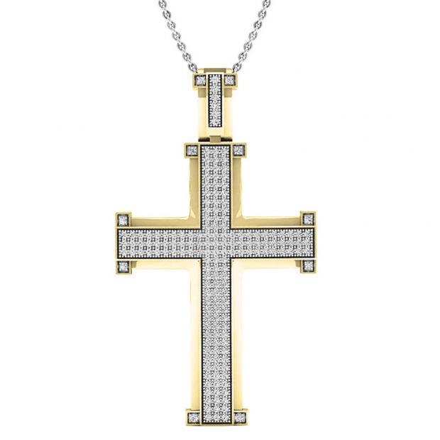 1.00 Carat (ctw) 10K Yellow Gold Round Diamond Men