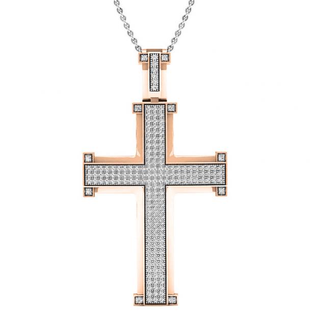 1.00 Carat (ctw) 18K Rose Gold Round Diamond Men