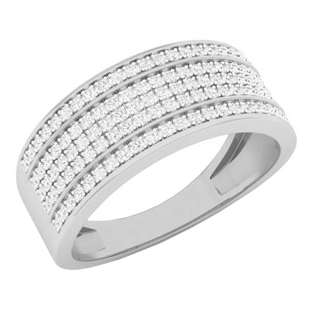 0.40 Carat (ctw) 18K White Gold Round White Diamond Men