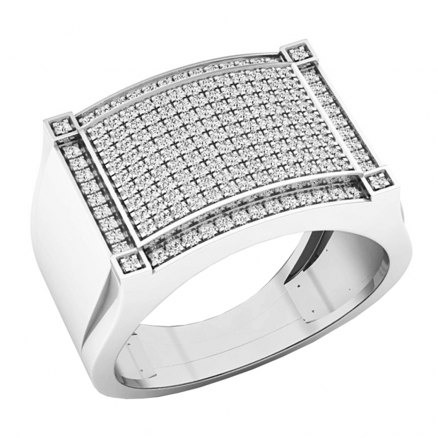 0.45 Carat (ctw) 10K White Gold Round White Diamond Men
