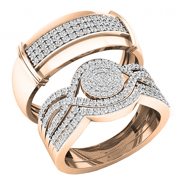 0.65 Carat (ctw) 14K Rose Gold Round White Diamond Men & Women
