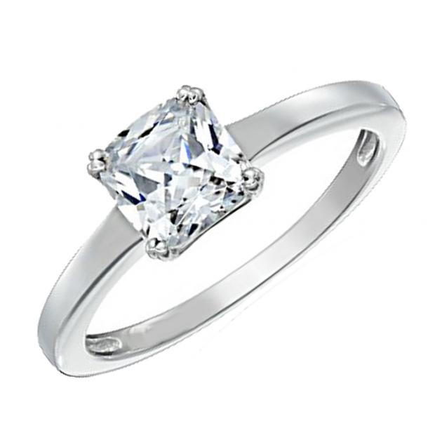 IGI CERTIFIED 1.03 Carat (Ctw) 14K White Gold Cushion Diamond Ladies Engagement Solitaire Ring 1 CT