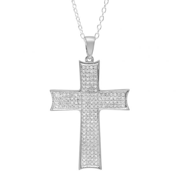 0.45 Carat (ctw) 10K White Gold Round Diamond Men