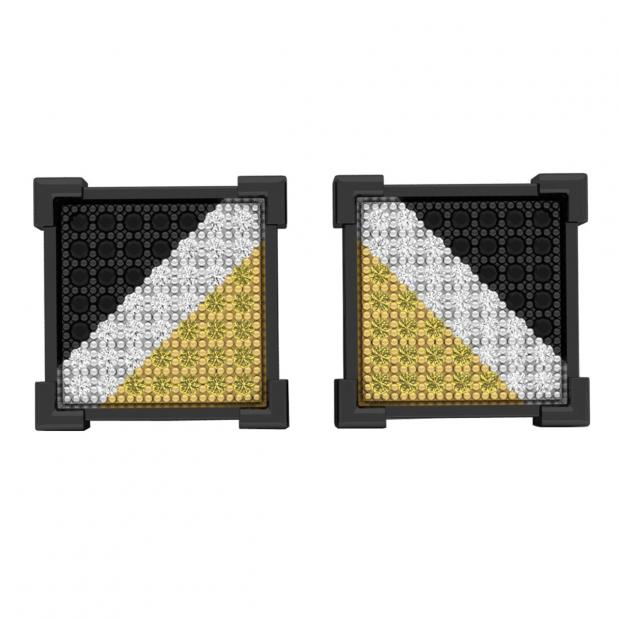 0.35 Carat (ctw) Black Rhodium Plated Sterling Silver Black White & Yellow Diamond Stud Earrings