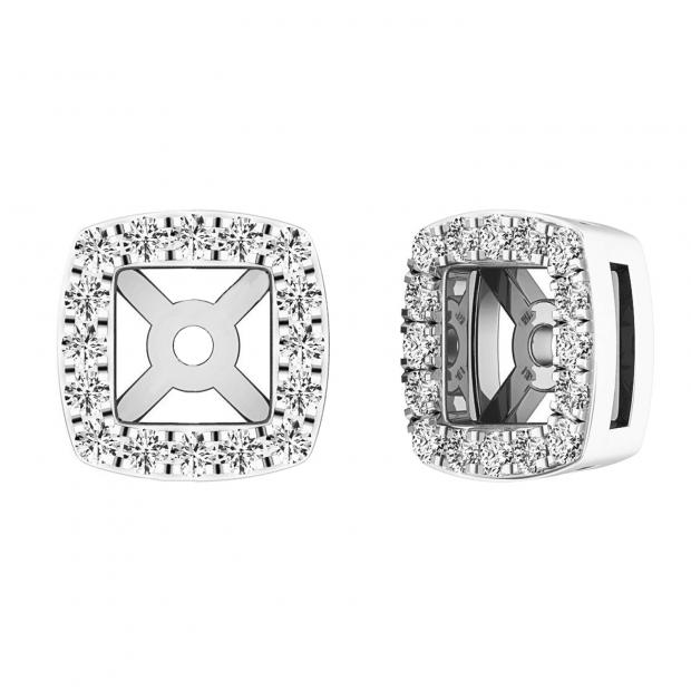 0.15 Carat (ctw) 10K White Gold Round Diamond Removable Jackets For Stud Earrings