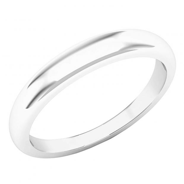 10K White Gold Ladies Plain Wedding Band
